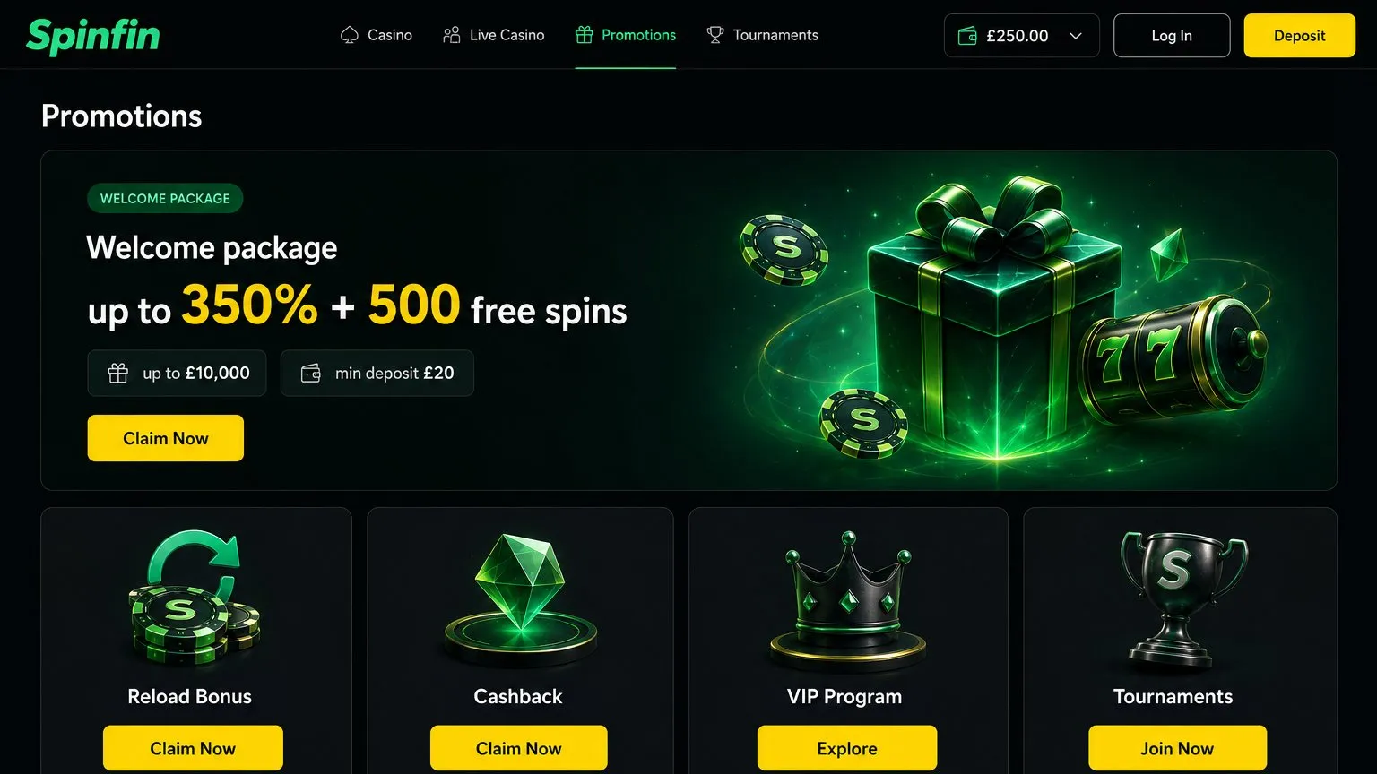 Spinfin bonus explained for UK players
